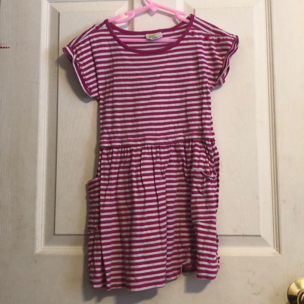 Crazy 8 pink stripe play dress w/pockets